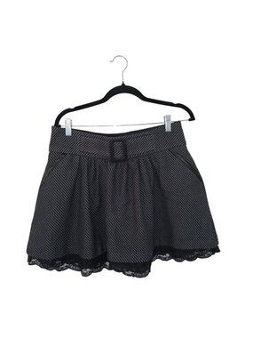 Charlotte Russe Gray Plaid Lace Mini Skirt L